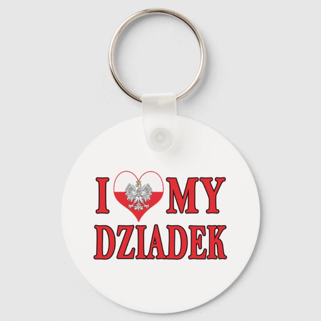 I Heart My Dziadek Key Ring (Front)