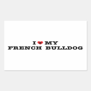 I Heart My French Bulldog Rectangular Sticker