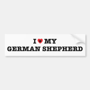 I Heart My German Shepherd Bumper Sticker
