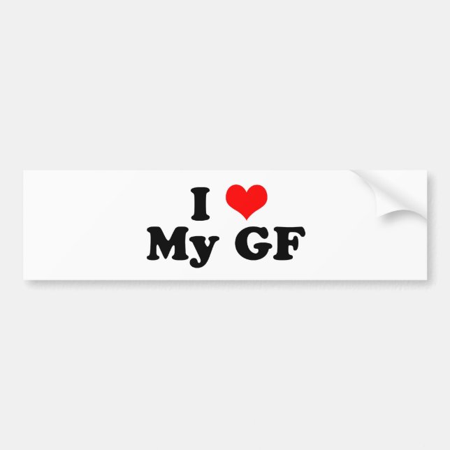 I Heart My GF Bumper Sticker (Front)