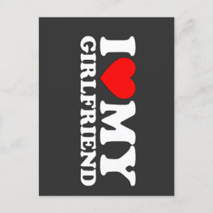 I heart my girlfriend postcard