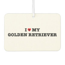 I Heart My Golden Retriever Car Air Freshener
