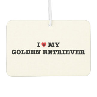 I Heart My Golden Retriever Car Air Freshener