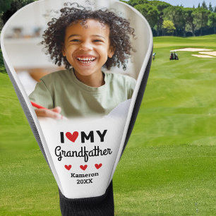 I Heart My Grandfather Custom Photo Golf Head Cover