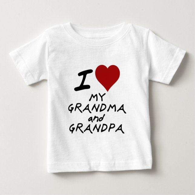 i heart my grandma and grandpa baby T-Shirt (Front)