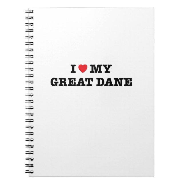 I Heart My Great Dane Notebook (Front)