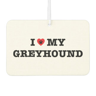 I Heart My Greyhound Car Air Freshener