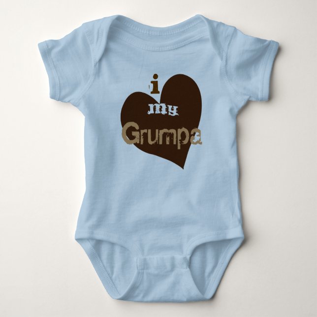 i heart my Grumpa Baby Bodysuit (Front)