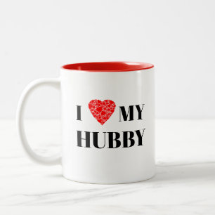 I heart my hubby Gift to personalise Two-Tone Coffee Mug