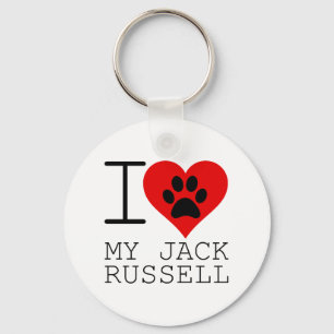 I HEART MY JACK RUSSELL KEY RING