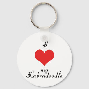 I Heart My Labradoodle Keychain