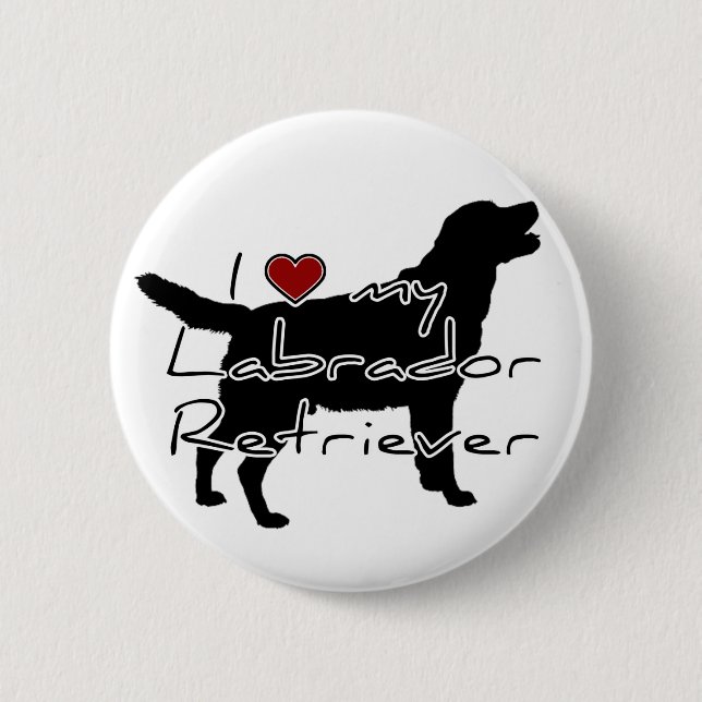 I "heart" my Labrador Retriever" words with graphi 6 Cm Round Badge (Front)