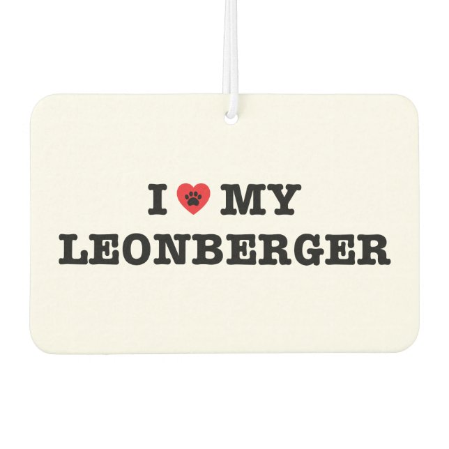 I Heart My Leonberger Car Air Freshener (Front)