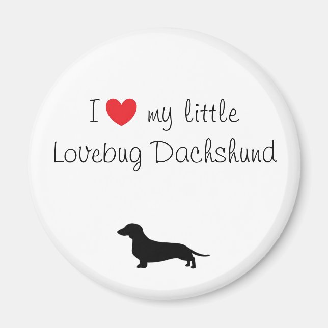 I Heart my Lovebug Dachshund Magnet (Front)