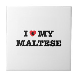 I Heart My Maltese Tile