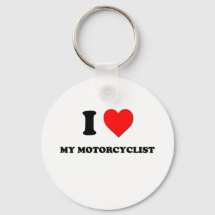 I Heart My Motorcyclist Key Ring