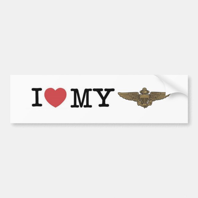 I heart my Naval Aviator Bumper Sticker (Front)