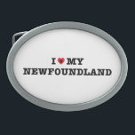 I Heart My Newfoundland Belt Buckle<br><div class="desc">newfoundland,  landseer,  working,  newfie,  newf,  mastiff,  dog,  puppy,  pet,  lover,  love,  heart,  my,  mum,  dad,  owner,  breed,  furry baby,  animal</div>