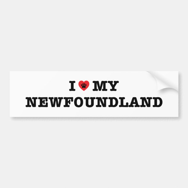 I Heart My Newfoundland Bumper Sticker (Front)