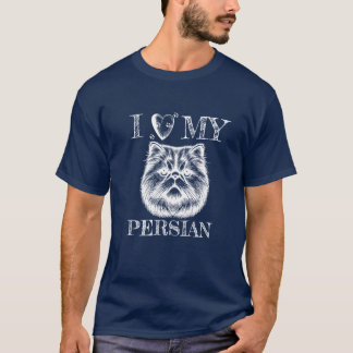 I Heart My Persian, Cat and Pawprints White T-Shirt