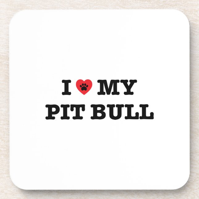 I Heart My Pit Bull Coaster (Front)
