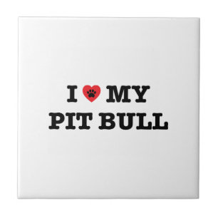 I Heart My Pit Bull Tile