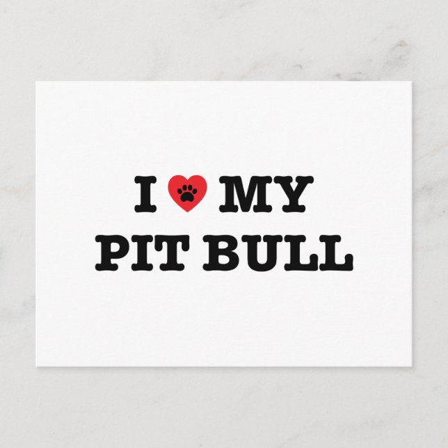 I Heart My Pitbull Postcard (Front)