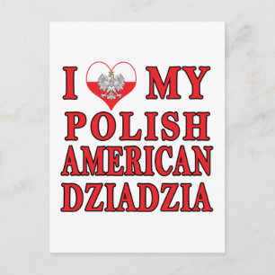I Heart My Polish American Dziadzia Postcard
