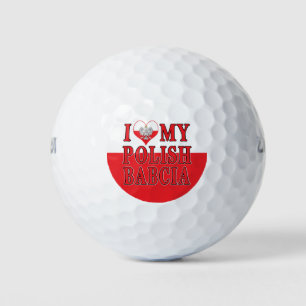 I Heart My Polish Babcia Golf Balls