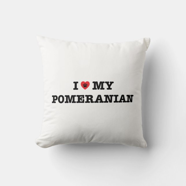 I Heart My Pomeranian Cushion (Front)