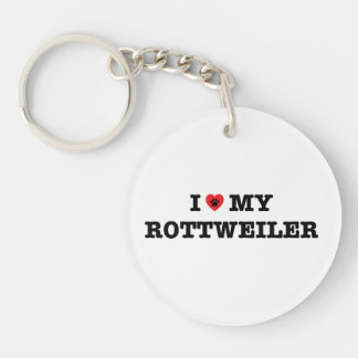 I Heart My Rottweiler Acrylic Keychain