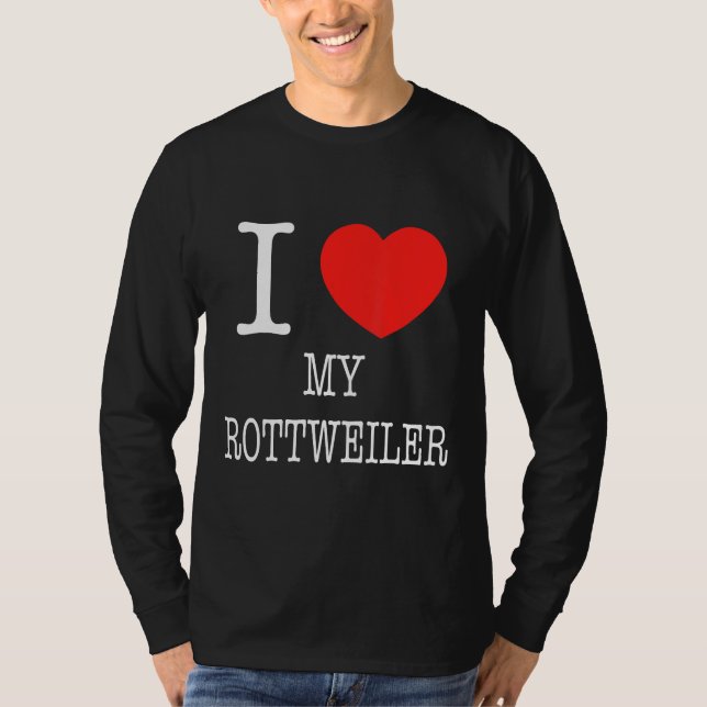 I Heart My Rottweiler T-Shirt (Front)
