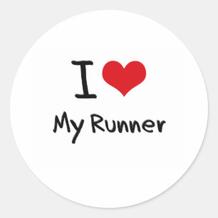I heart My Runner Classic Round Sticker