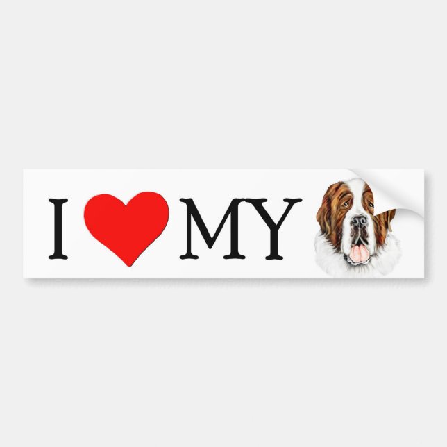 I (heart) my Saint Bernard Bumper Sticker (Front)