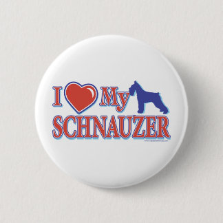 I Heart My Schnauzer 6 Cm Round Badge