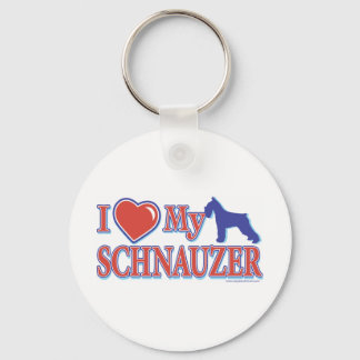 I Heart My Schnauzer Key Ring