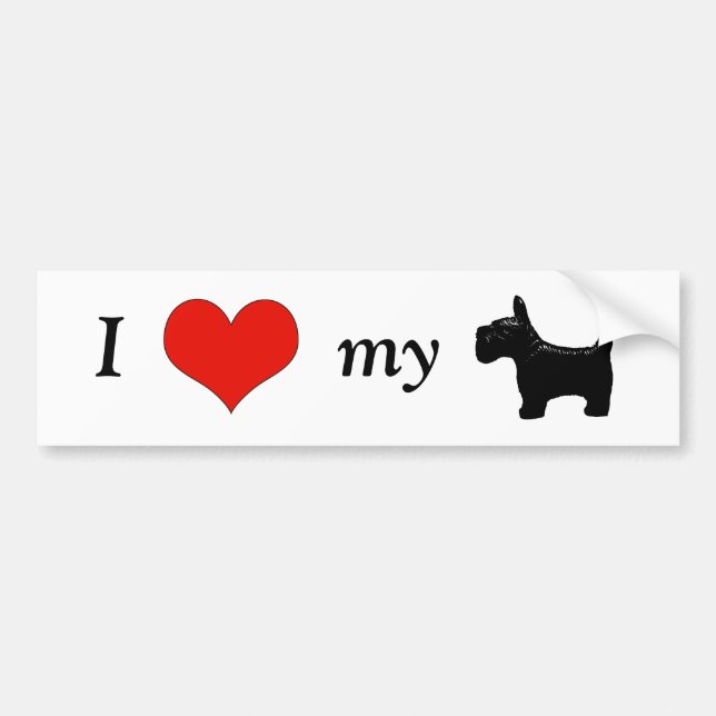 I Heart My Scottie Bumper Sticker (Front)