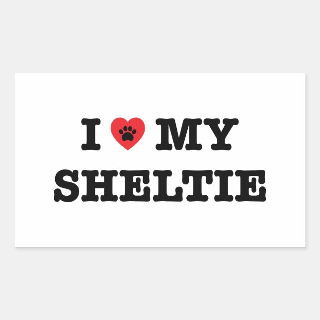 I Heart My Sheltie Sticker (Front)