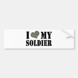 I Heart My Soldier Bumper Sticker
