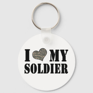 I Heart My Soldier Key Ring