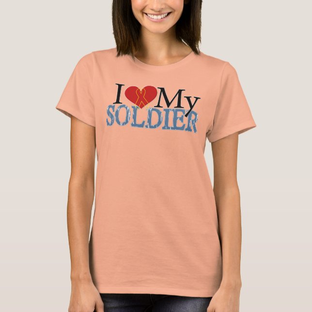 I Heart My Soldier T-Shirt (Front)