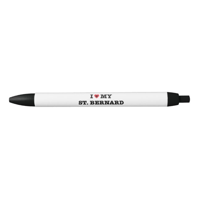 I Heart My St. Bernard Black Ink Pen (Front)