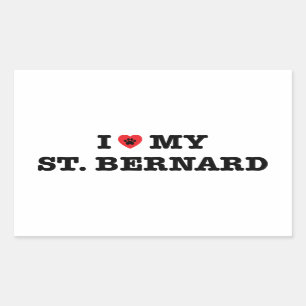I Heart My St Bernard Rectangular Sticker