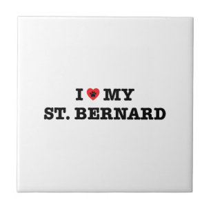 I Heart My St Bernard Tile