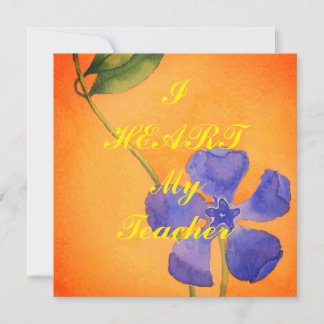 "I Heart My Teacher" appreciation postcard
