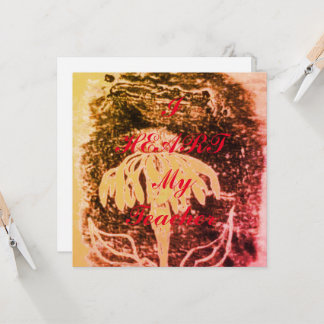 "I Heart My Teacher" appreciation postcard