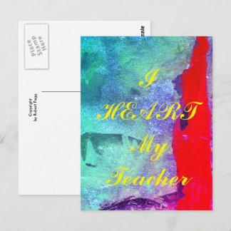 "I Heart My Teacher" appreciation postcard