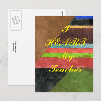 "I Heart My Teacher"  appreciation postcard