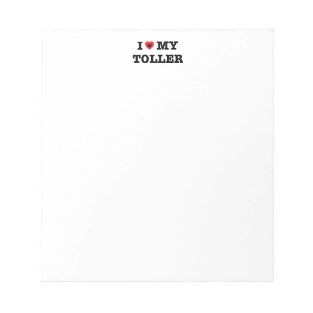 I Heart My Toller Notepad (Front)