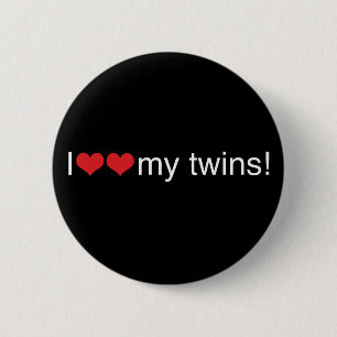 I Heart My Twins 6 Cm Round Badge
